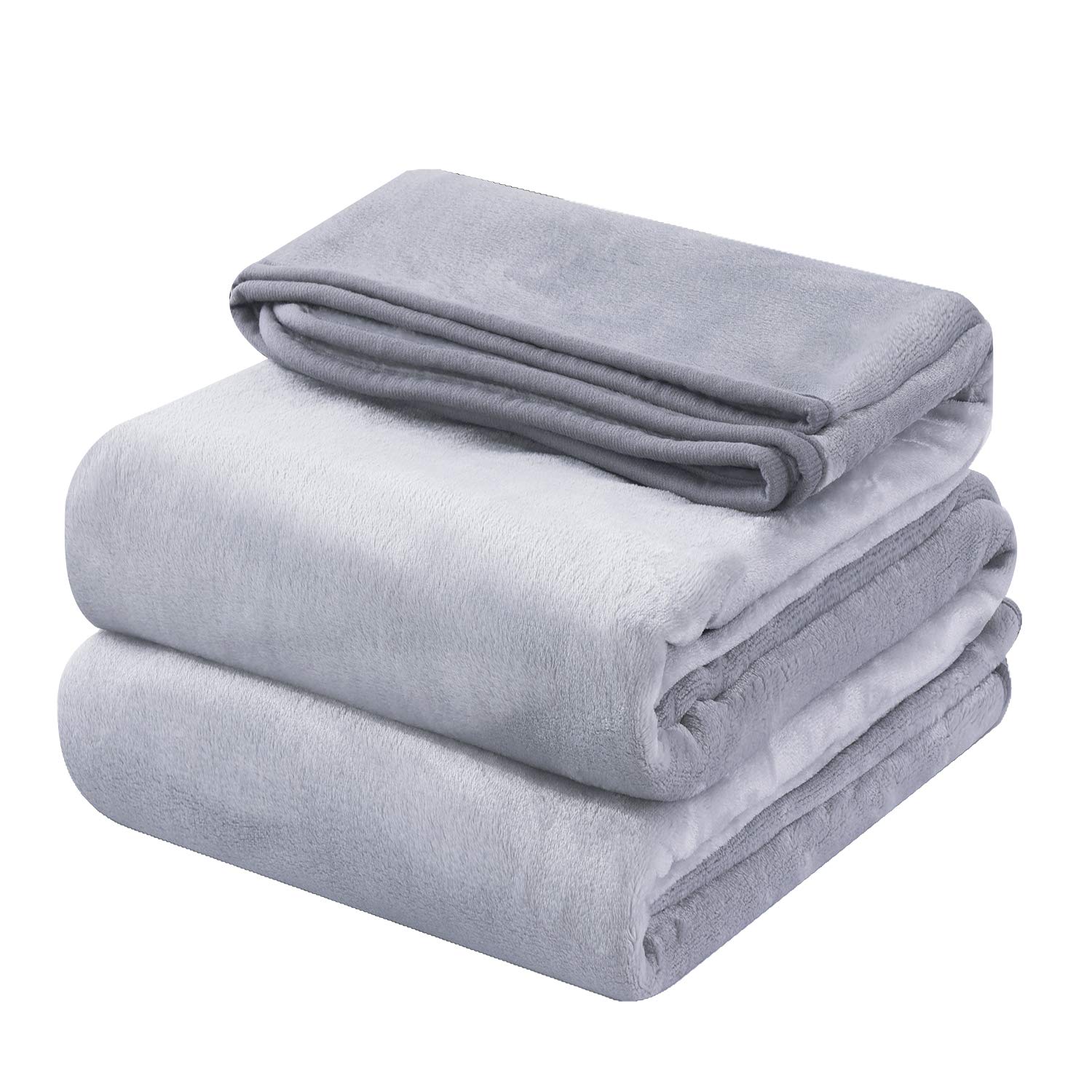OBOEY Cuddly Blanket 130 x 150 cm Grey Fleece Blanket Sofa Blanket Warm Cuddly Blanket Fluffy Fleece Blanket Bedspread Blanket Wool Blanket Couch Blanket Double Sided