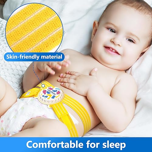 Miniatura 2 de Velpeau Cinturón de hernia umbilical para bebé recién nacido, antideslizante, con 3 almohadillas de compresión, banda para el ombligo, bragueta