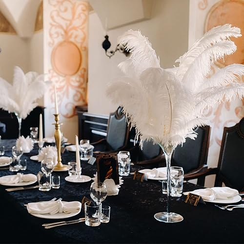 Miniatura 7 de 90 plumas de avestruz naturales para centros de mesa de 12-14 pulgadas, 10-12 pulgadas, plumas de jarrón de 8 a 10 pulgadas, decoración alta para
