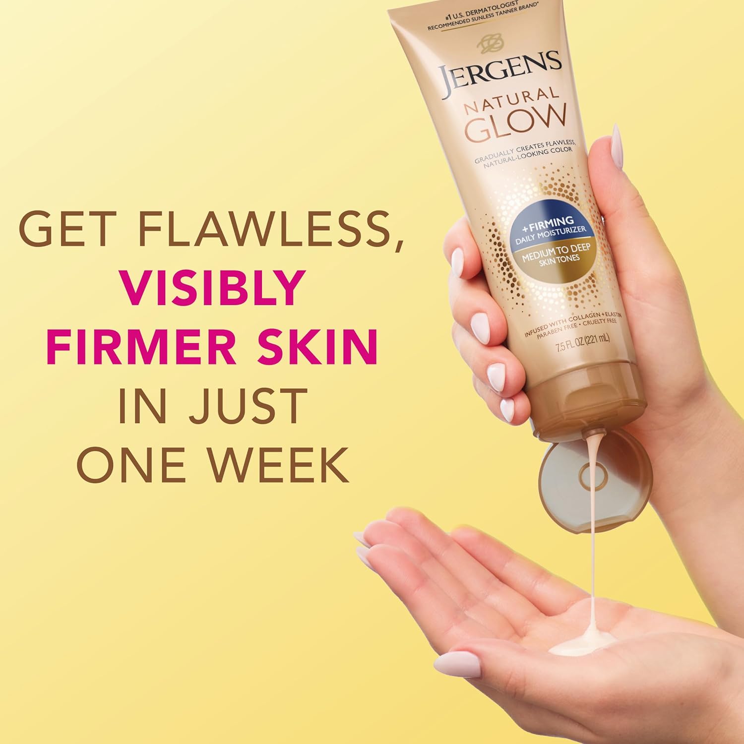 Jergens Natural Gradual Glow Bundle Pack: Daily Moisturizer +Firming 7.5fl oz and SPF20 Face Moisturizer 2fl oz, Medium to Tan - Image 8