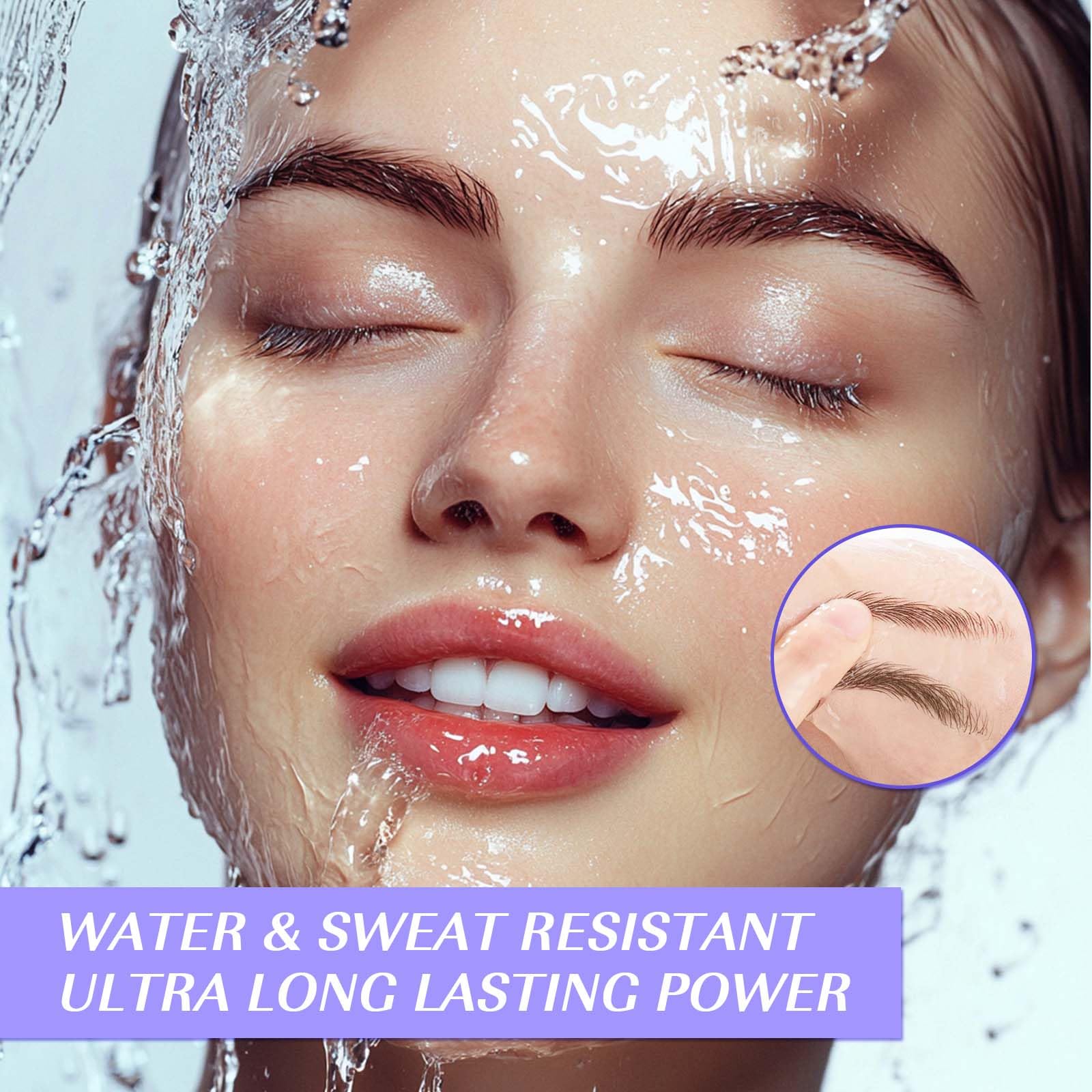 LZM Matita Sopracciglia, Matita Per Sopracciglia Waterproof, Matita Sopracciglia Microblading a 4 Punte, a Lunga Tenuta, Naturale, Fine, per Donne e Uomini (Marrone Scuro)