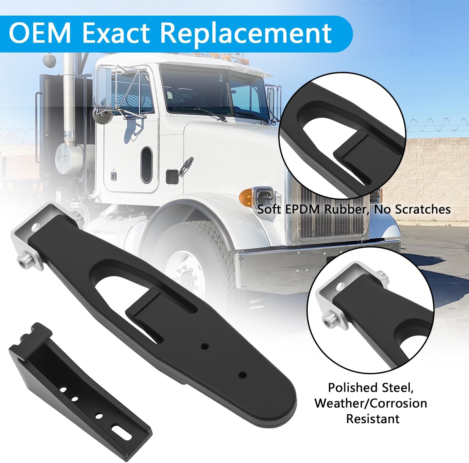 Hood Latch Strap 2pcs Compatible with Kenworth T300 T600 T800 W900 Peterbilt 357 367 377 378 379 388 389 1987-2011 Truck Hood Replaces 23-13857 L56-0001 HLK1035 315-5401 2312857 2313857