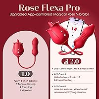 Vista 30 de Vibrator Dildo Sex Toys for Women - MOOLIGIRL Rose Sex Toy with Thrusting G Spot Vibrators & 10 Sucking Modes for Clitoral Nipple Stimulation Anal