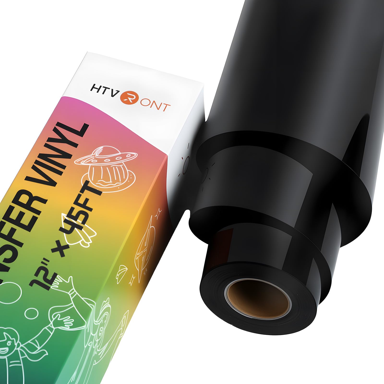 HTVRONT Black Heat Transfer Vinyl - 12" x 45FT Black HTV Vinyl