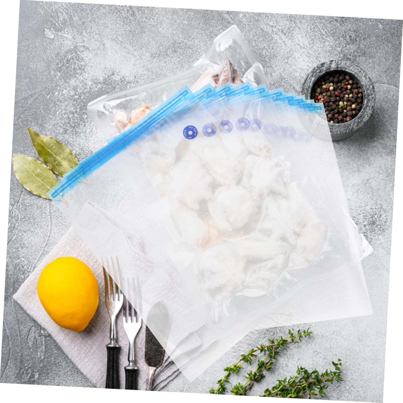 Garneck 10-pack Food Storage Bags Reusable Vacuum Seal Bags for Meat Snacks Fruit Vegetable Preservation -free 13.39 x 10.24 Inches