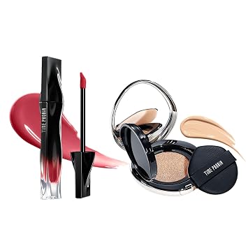 STELLAR DUST LIP STAIN 06 NEROSE+TIMELESS LUMINA MATTE PERFECTION CUSHION 02 BIRCH
