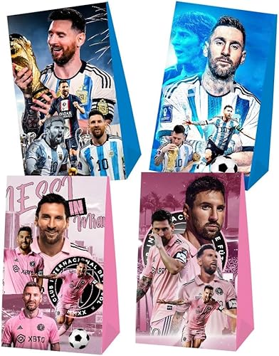 Miniatura 4 de 12 bolsas de regalo de fiesta de fútbol, bolsas de regalo, suministros de fiesta de fútbol para decoración de cumpleaños de niños