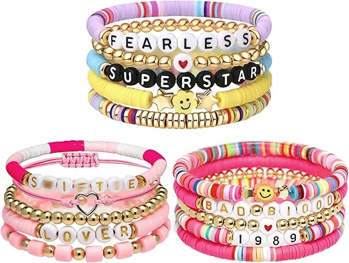AIMADE Taylor Album Inspired - Juego de pulseras bohemias en capas, pulseras de amistad, regalos de joyería para mujeres y niñas