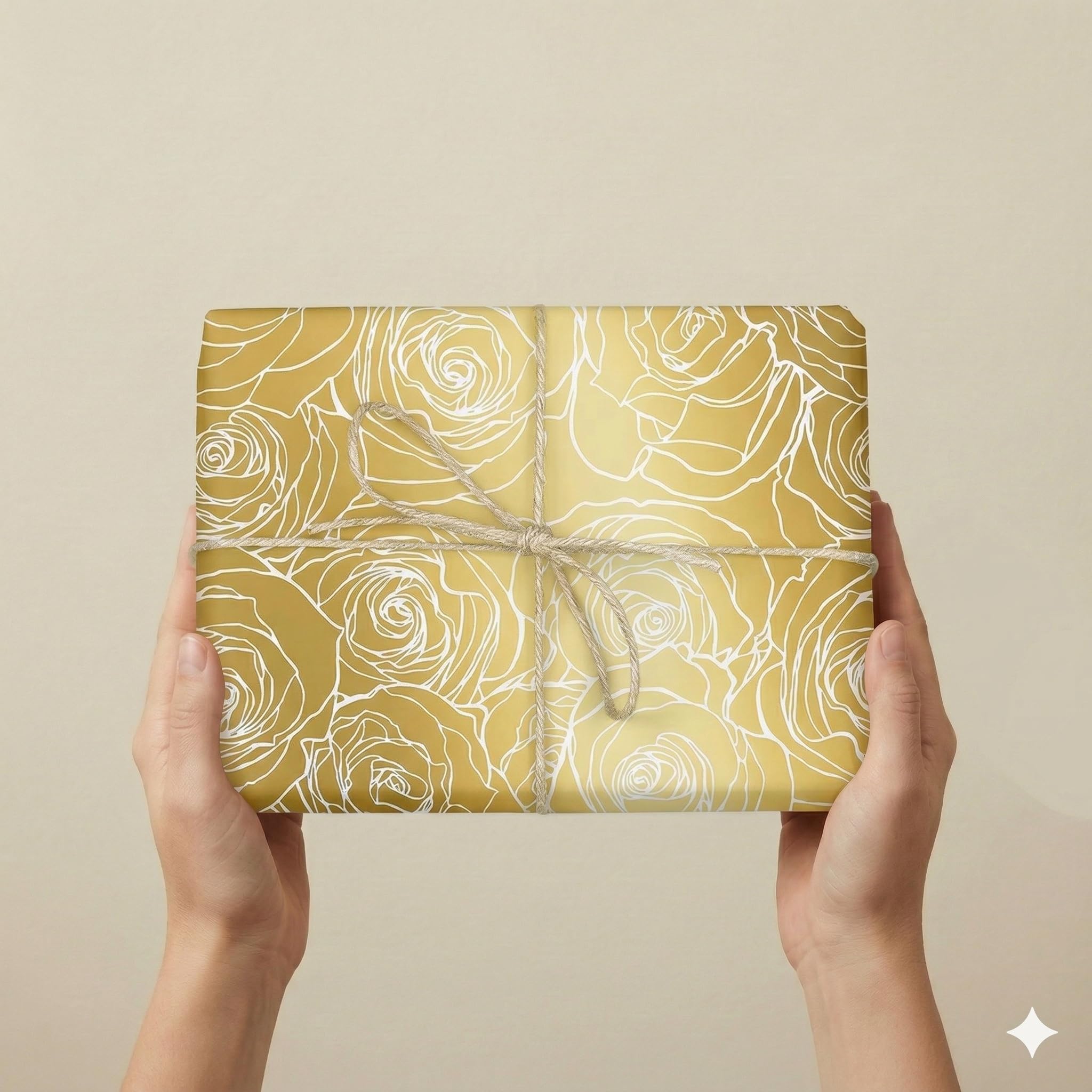 Rollo de Papel Regalo Rosa Estilo Oro 62cm x 80m Bobina Grande Resistente - Envolver Regalos Cumpleaños Baby Shower Bodas Tiendas Comercios - FP Fiesta Paper