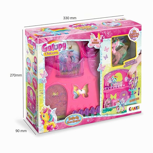 Foto 3 de 8 de Galupy Unicorn - Casa Mariposa, Juguete para Niñas con Figura