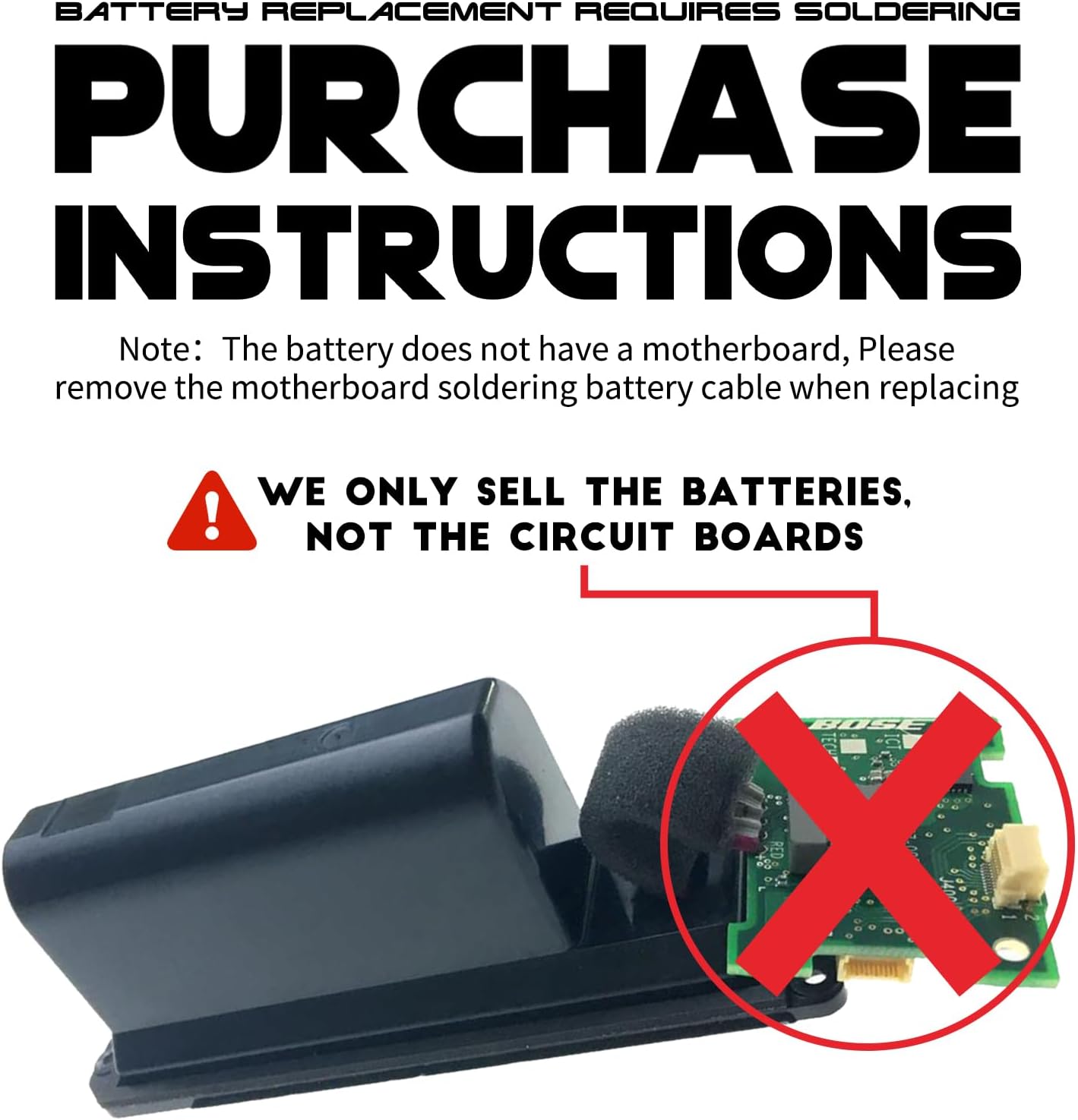 3600mAh 7.4V Replacement Battery for Bose SoundLink Mini II/2 Speaker，Compatible with Part Numbers 088772, 088789, 088796