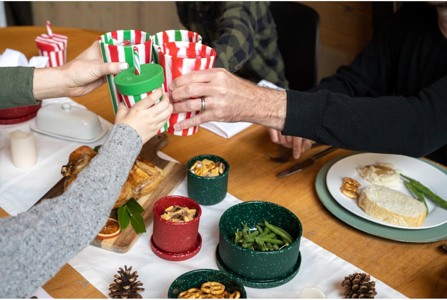 Silipint Silicone Pint Glasses, Unbreakable & Reusable 16-Ounce Silicone Cups for Indoor & Outdoors, Hippy Hop, Pack of 4