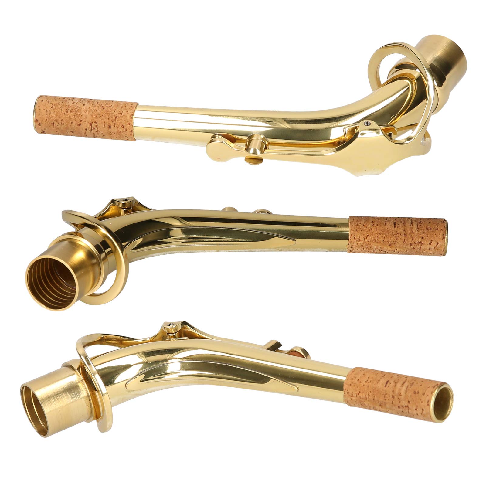 Tudel de saxofón Alto con Cuello Curvo de latón, Pieza de Repuesto para saxofón, Accesorio para saxofón