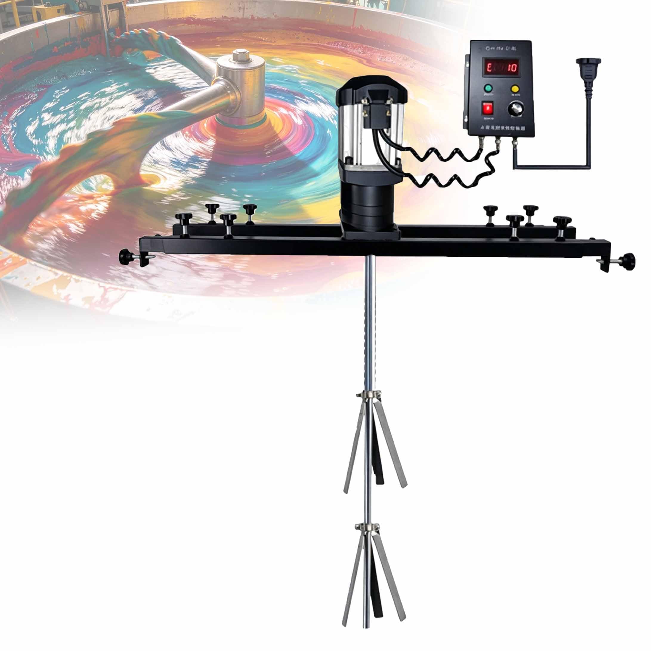 ERICAT 2000 W Electric IBC Ton Drum Mixer Machine, 67-1000 Rpm IBC Electric Agitator with Support Hanger, Efficient Ink Dissolving & Powerful, Sturdy IBC Mounting, for Ink Dissolver Agitator