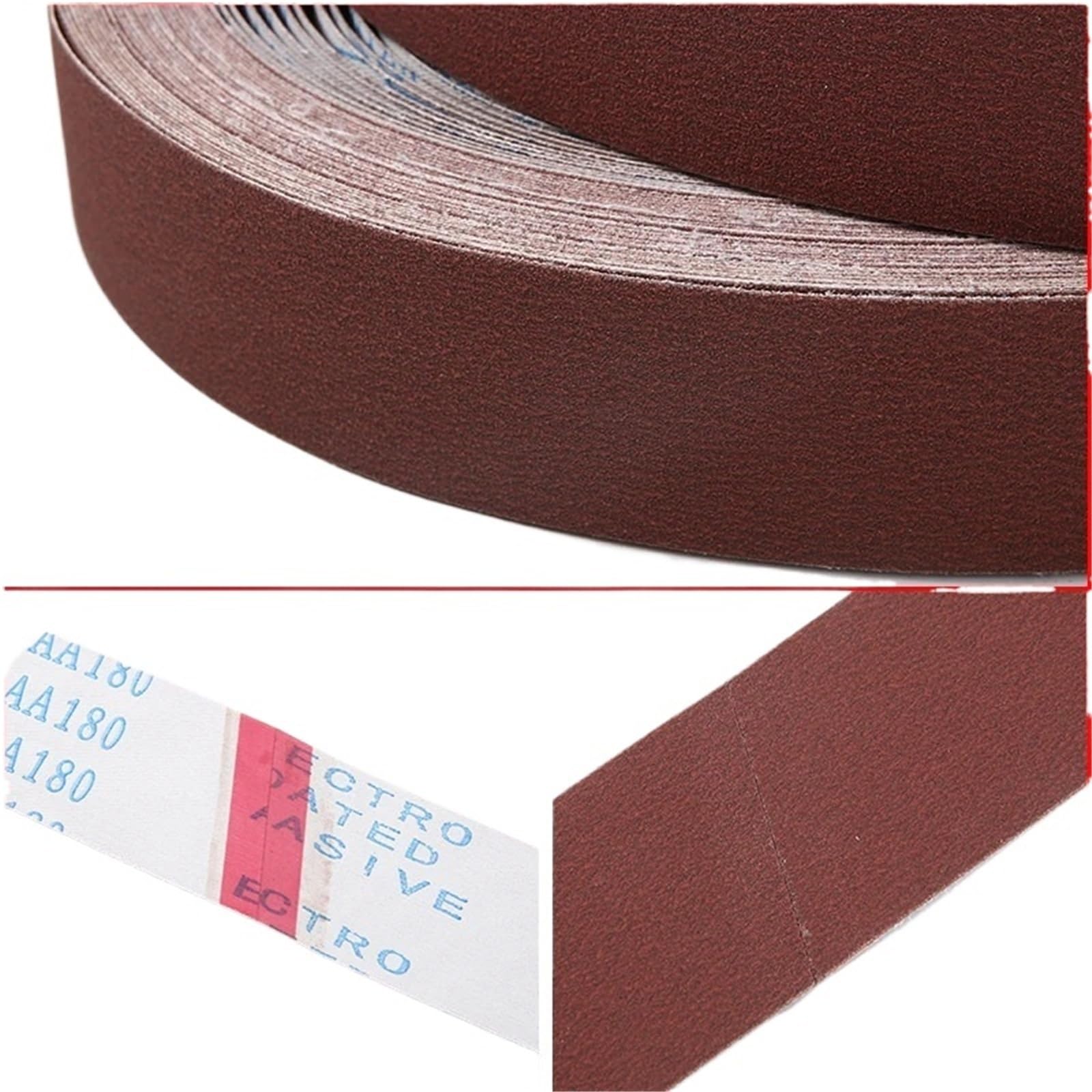 Lot de 5 bandes abrasives pour polissage métallique 50 x 2100 mm 2100 x 50 mm Bande abrasive à double usage P60-320 Rouge (TJ538), P80 180 320 800 1000