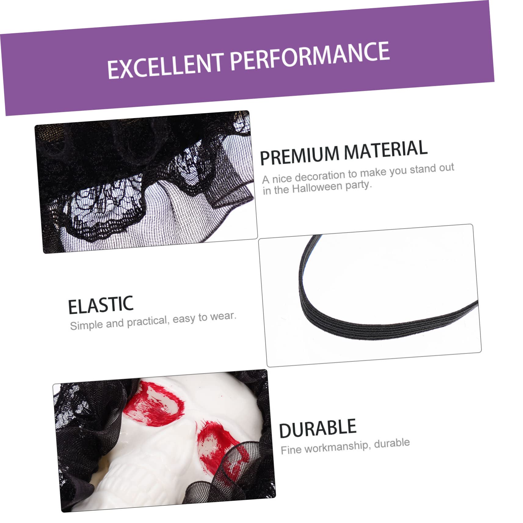 BESPORTBLE 1Pair Skull Design Lace Eye Patch for Halloween Parties Pirate Costume Accessory Eye Patch Decor for Adults Halloween Eye Patch Multi