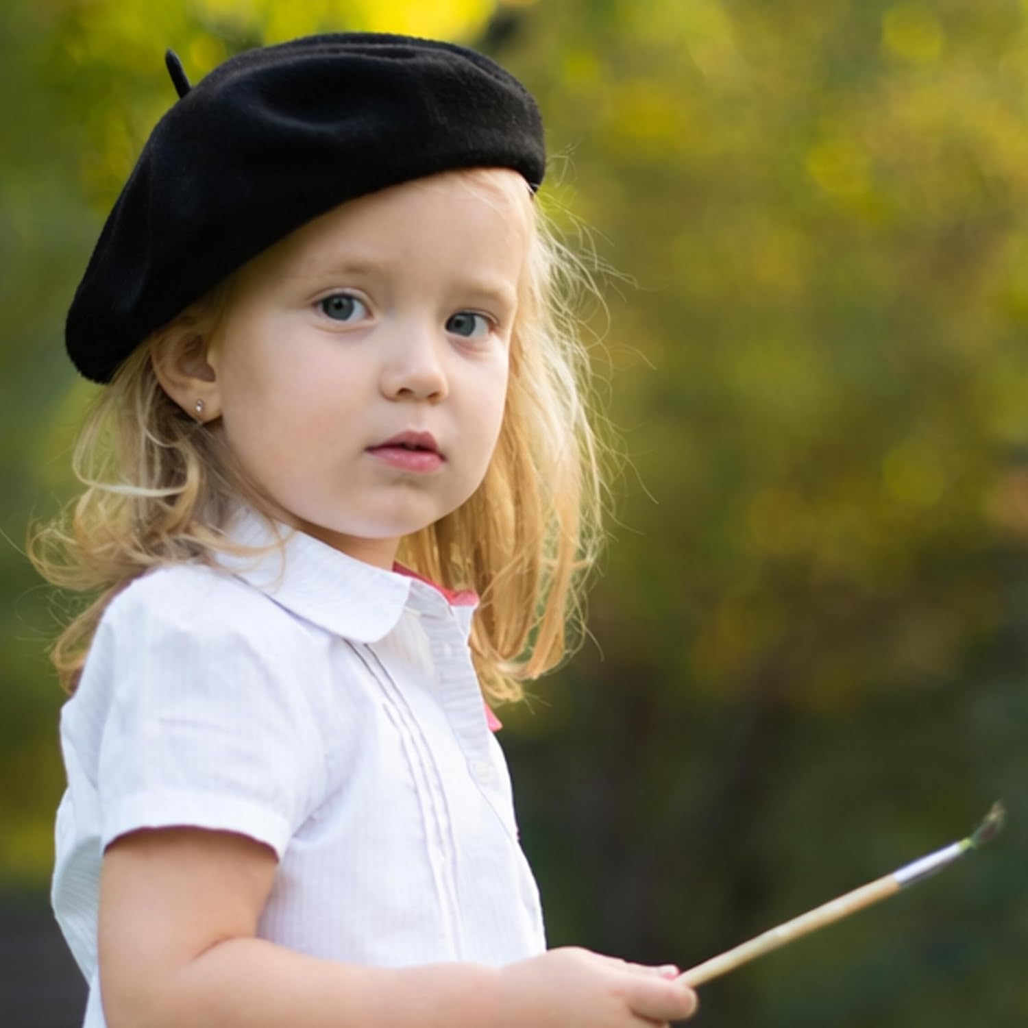 Wheebo Berets for Kids Wool French Beret Hats Artist Painter Hats for Little Girls Boys Solid Color Style