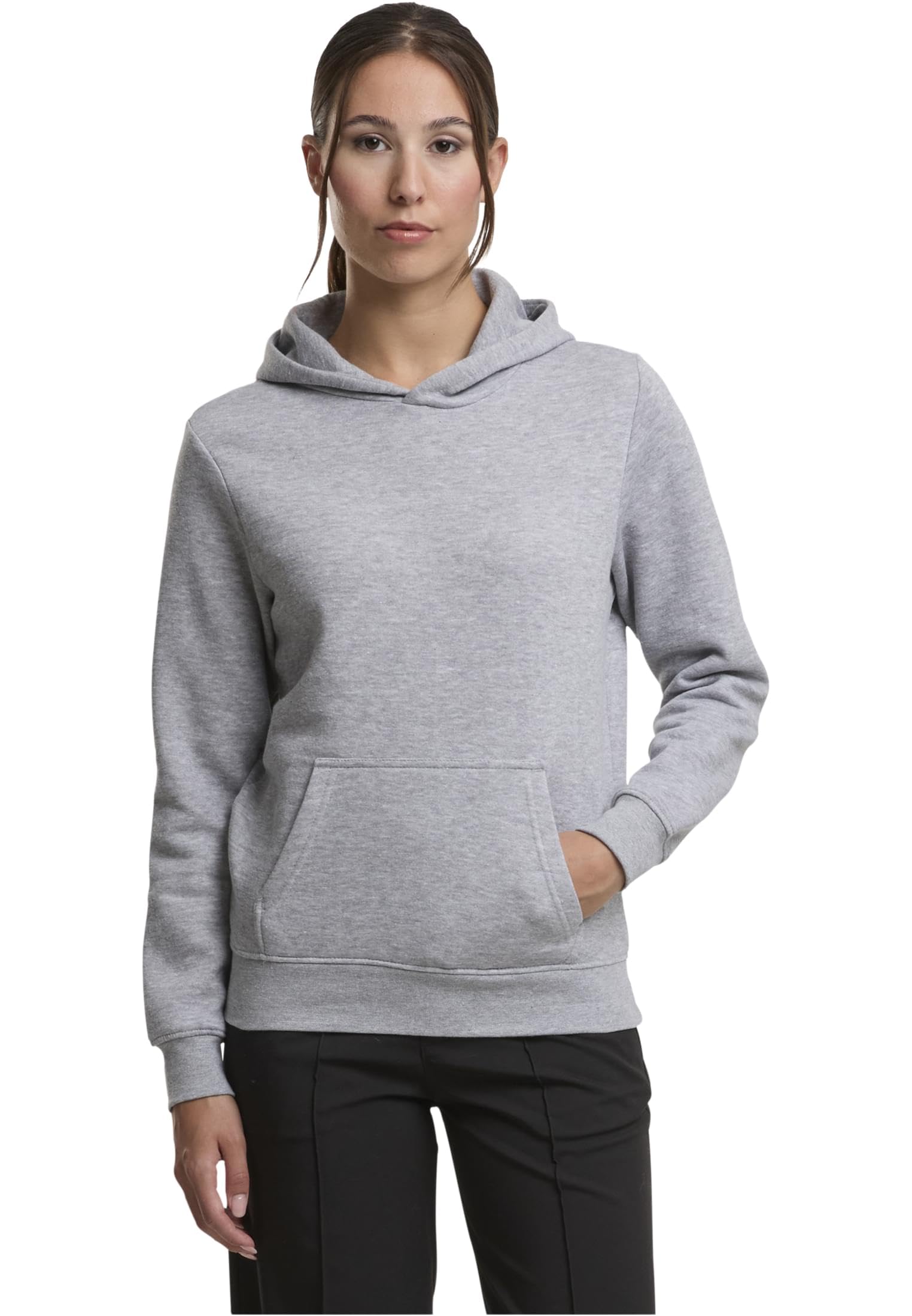 Urban Classics Damska bluza z kapturem Basic Essential – luźna bluza z kapturem o regularnym kroju z kieszenią typu kangurka – wygodna bluza z kapturem na co dzień, w czasie wolnym i na ulicę