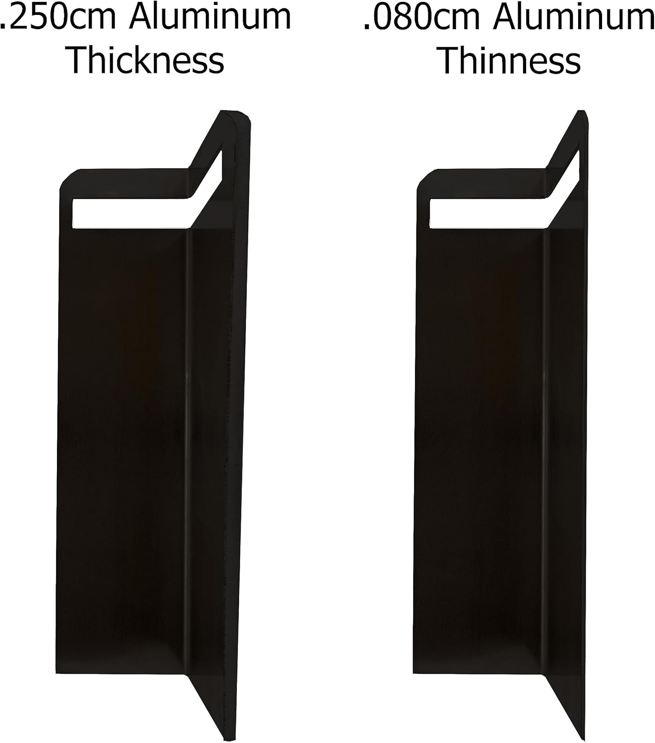 LOM Aluminum Coffee Table Legs 17" Tall | 90 Degree Thin Table Legs with 1" Small Opening | DIY for Stone or Wood Tabletop | No Drilling or Screwing | Indoor-Outdoor | Made in USA - Black