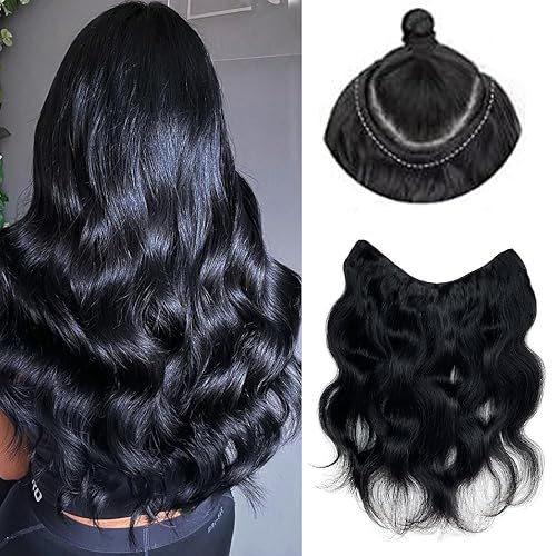 Extensiones de cabello humano real con clip de color negro azabache para mujer, extensiones de cabello humano ondulado negro 100% cabello humano