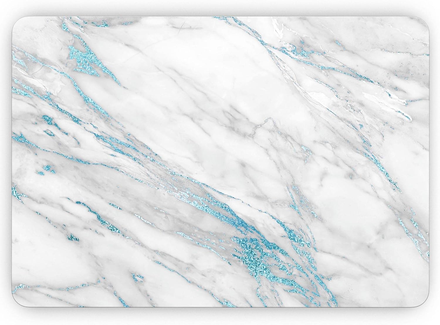 DesignSkinz - Marble & Digital Blue Frosted Foil V8 - Full-Body Wrap Protective Decal Skin Kit Compatible with MacBook 16" Pro M1 (A2485)
