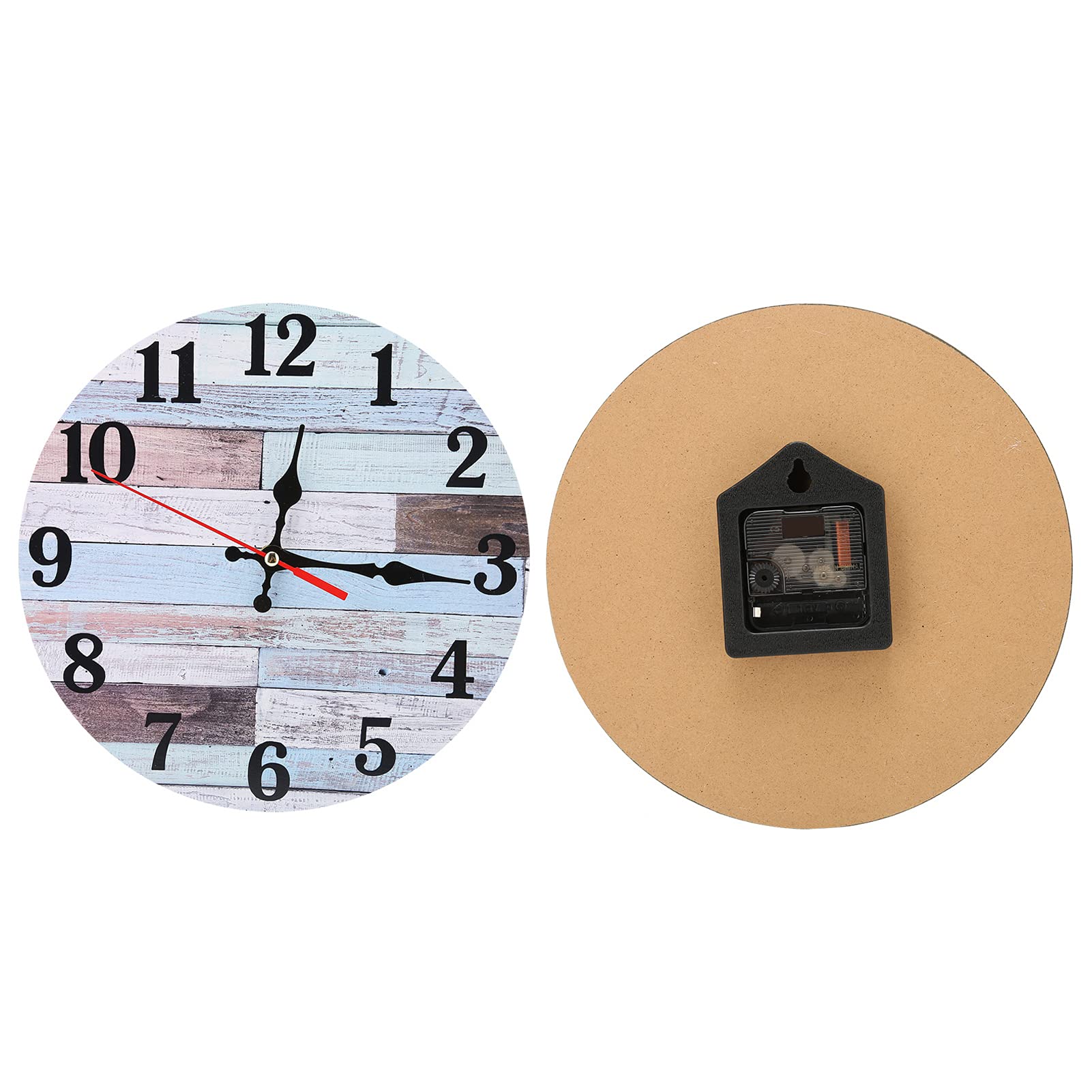 Horloge à quartz silencieuse Wakects en MDF de 25 cm pour une chambre à coucher sans bruit