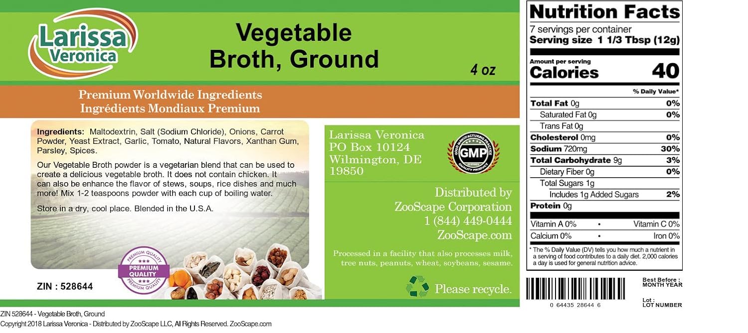 Vegetable Broth, Ground (4 oz, ZIN: 528644) - 3 Pack