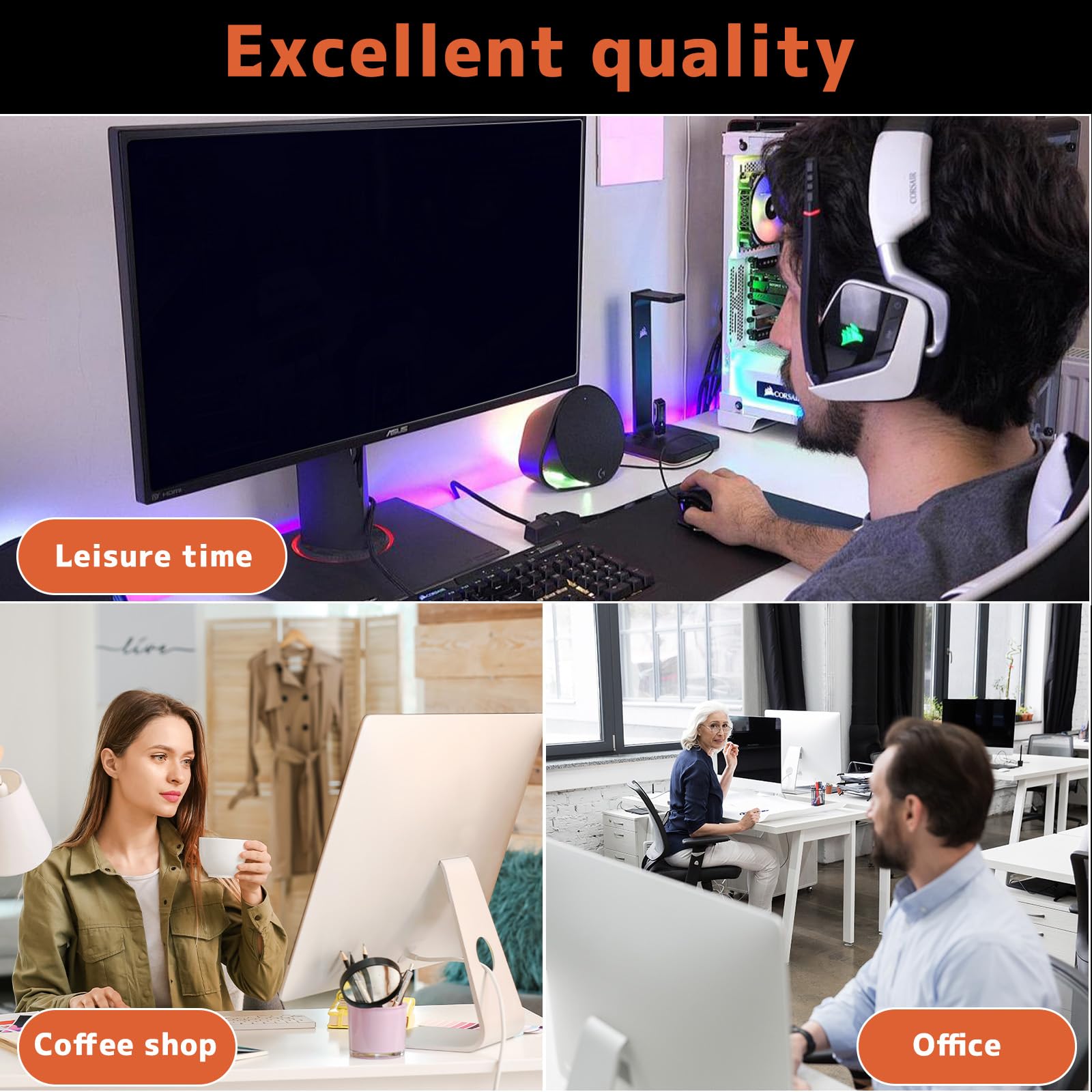 Filtro privacy per monitor, 23,8 pollici, 16:9, filtro per computer e desktop, anti-spy, anti-luce blu e antiriflesso per monitor da 23,8"