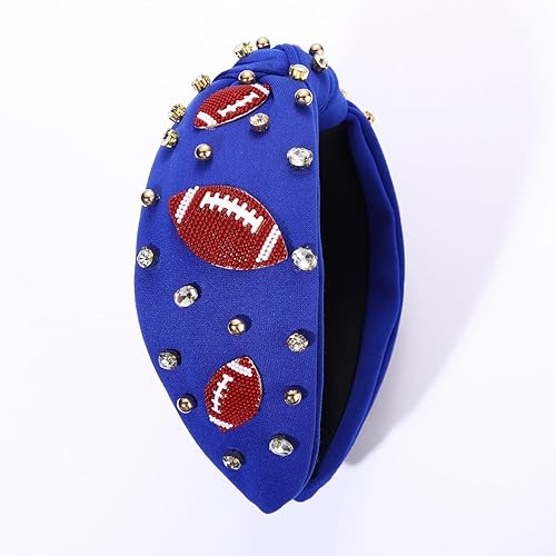 Vista 63 de Diadema de fútbol para mujer, diadema anudada de cristal con diamantes de imitación, adornada para el día del juego, accesorios de fútbol para mamá