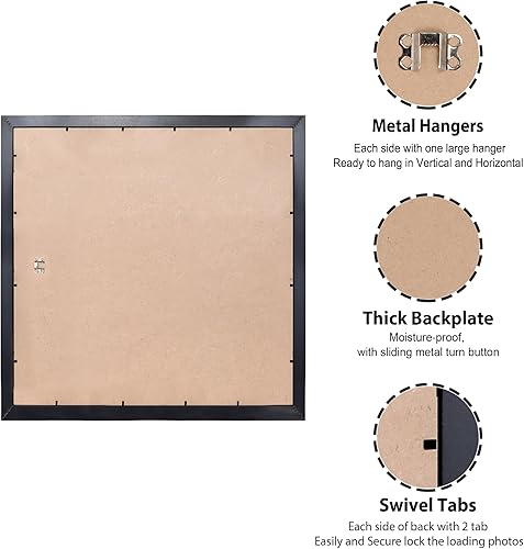 Miniatura 5 de Annecy Portarretratos negro de 20 x 20 pulgadas (paquete de 1), marco de fotos de 20 x 20 pulgadas para decoración de pared, estilo clásico negro