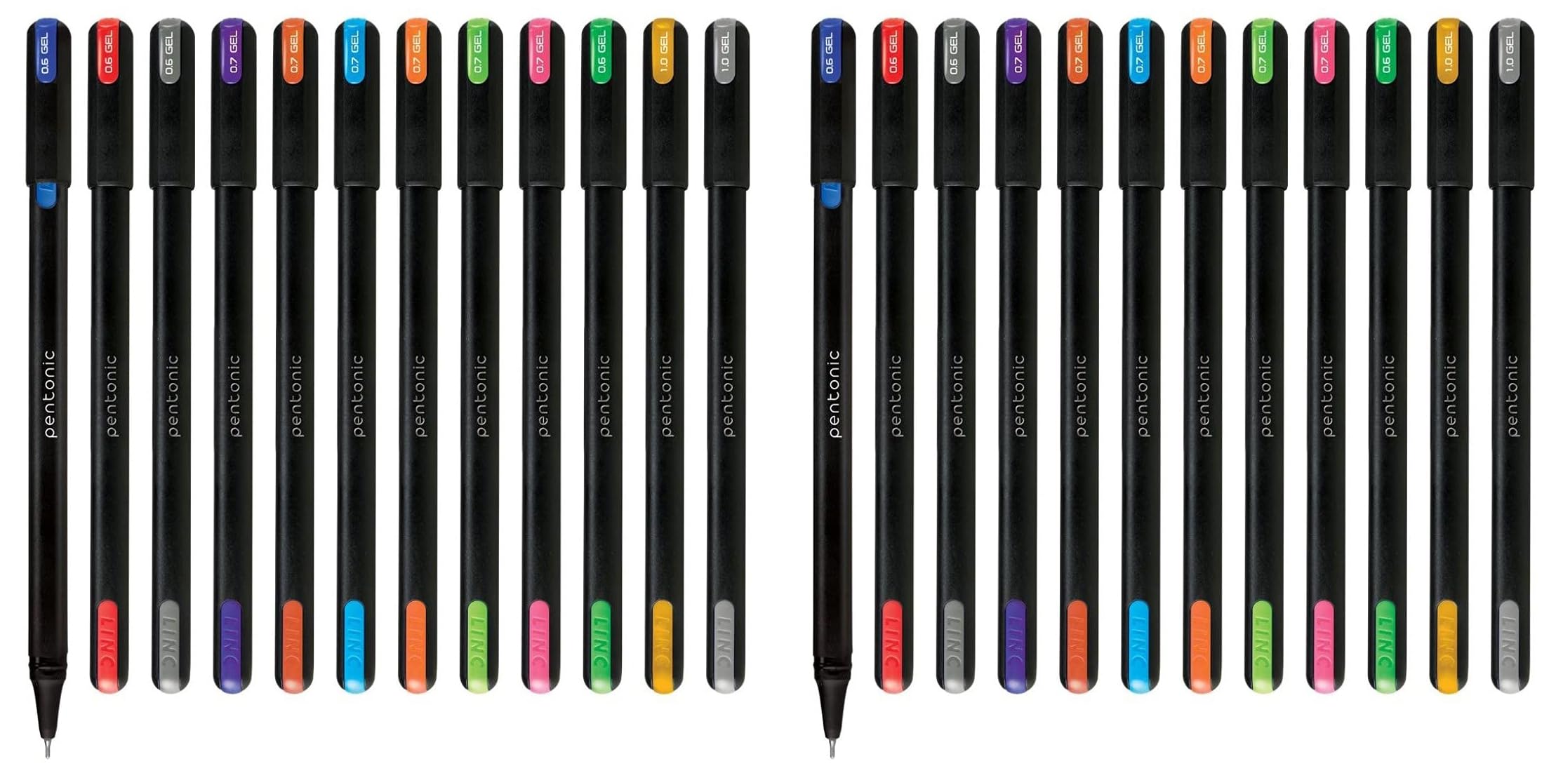 Pentonic Gel Pen With Hard Box Case | 0.6 mm-1.0 mm | Waterproof Gel Ink, Sleek Matt Finish Body | Comfortable Grip For Effortless Writing Experience | Multicolor Ink, Black Body, Pack Of 20 Pens (B0CL43HLGR) Amazon Price History, Amazon Price Tracker