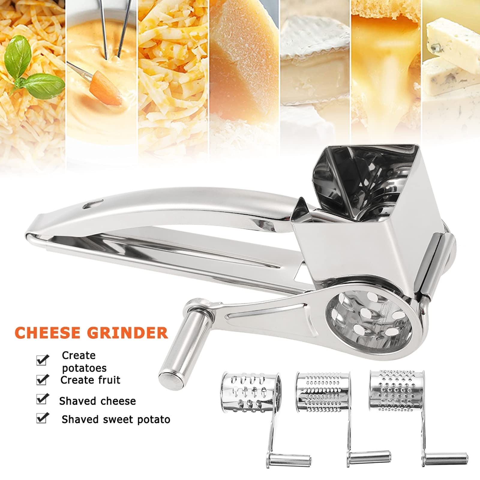 Grattugia Manuale Per Formaggio E Verdure In Acciaio Inossidabile - Tritatutto Multifunzionale Da Cucina - Foto 13
