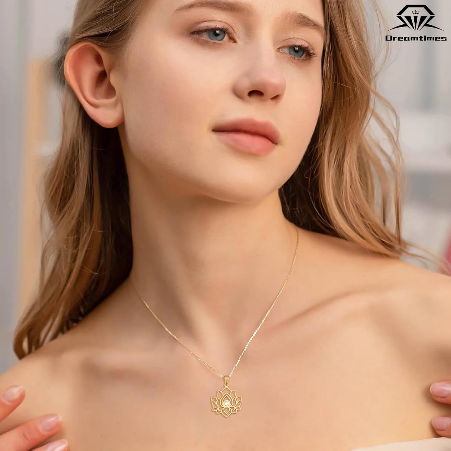 Dreamtimes Lotus Flower Charm Necklace for Women Yoga Lotus Protection Pendant Necklace Stainless Steel Inspirational Yoga Healing Unalome Symbol Amulet Buddha Yoga Jewelry - Image 3