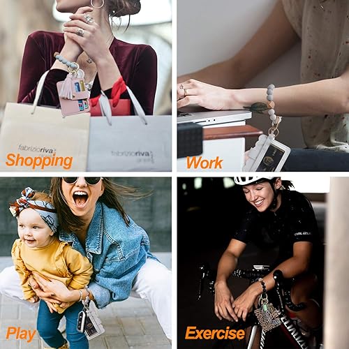 Miniatura 6 de Llavero Pulsera Llavero Pulsera Silicona Brazalete Billetera Tarjeta Chapstick Holder