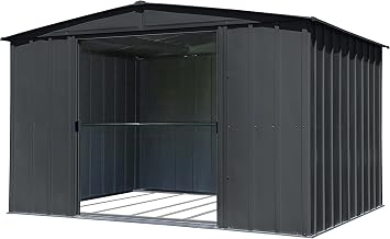 Arrow Sheds Classic 10 x 8 Charcoal Steel Storage Shed with Included Floor Frame Kit