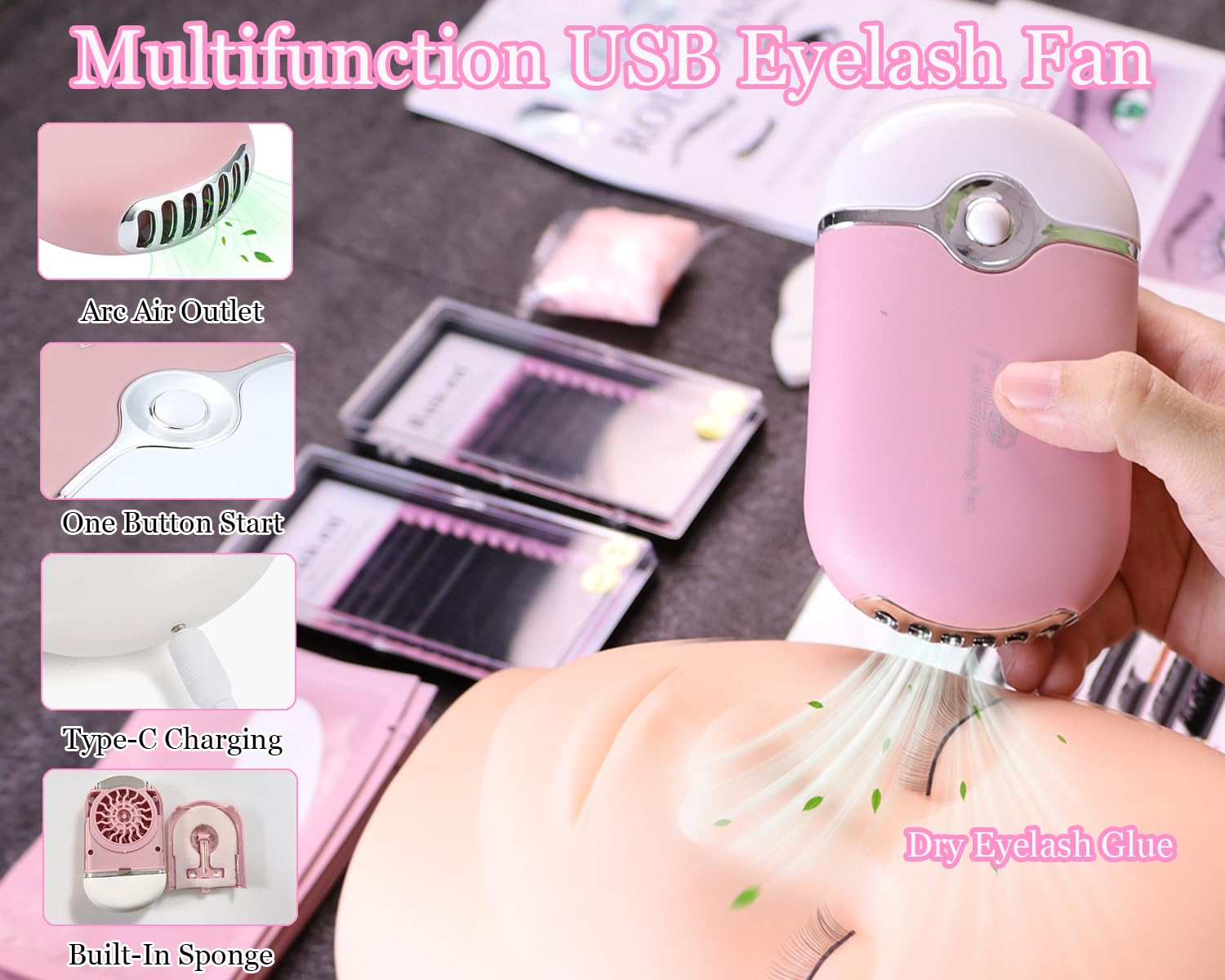 Kit di extension per ciglia per principianti, kit di extension per ciglia Ruicen con corso di formazione include testa di manichino, tabella di mappatura delle ciglia pratica e altri strumenti per