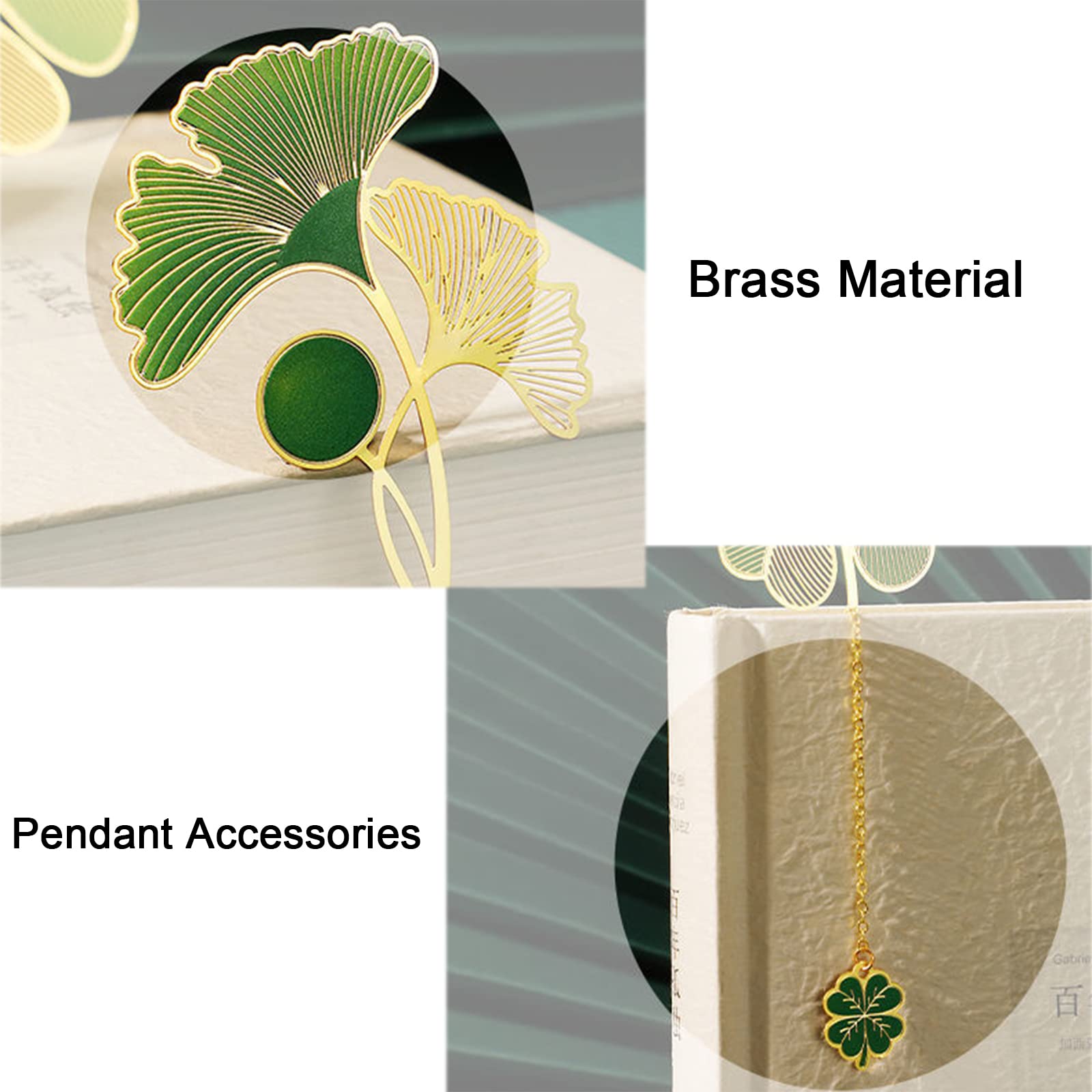 Marque-pages Métal 3D Neoreser - Lot De 3 Signets Fleur Et Feuille (Lotus, Ginkgo, Trèfle)