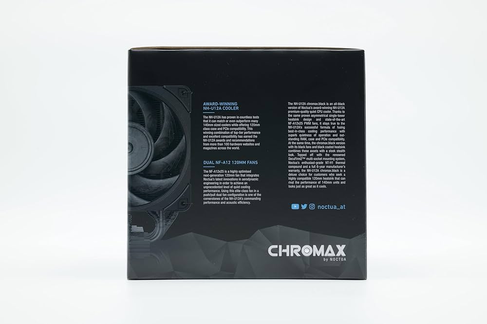 【ファンなし、カバー付】NOCTUA NH-U12A chromax.black NH-U12A chromax.black