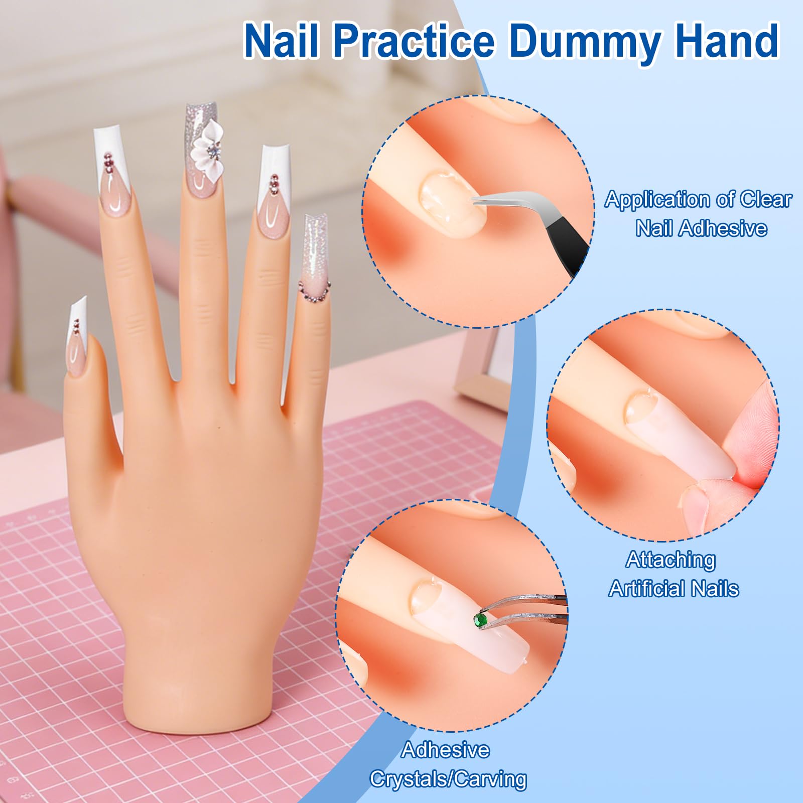 Major Dijit Acryl Nägel Starterset mit LED UV Lampe Acrylpulver, Nagelfräser, Nageldesign Set, Nagelbürste, Nagelspitzen, Topcoat & Basecoat – Komplett Set Maniküre zu Hause