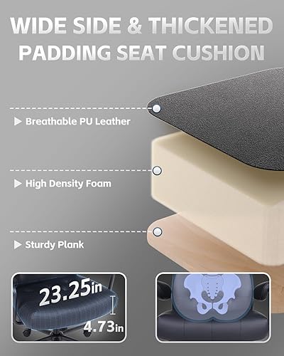 Miniatura 4 de Silla de oficina grande y alta, 500 libras, silla de oficina ejecutiva para personas pesadas, silla de escritorio resistente, cómoda, silla