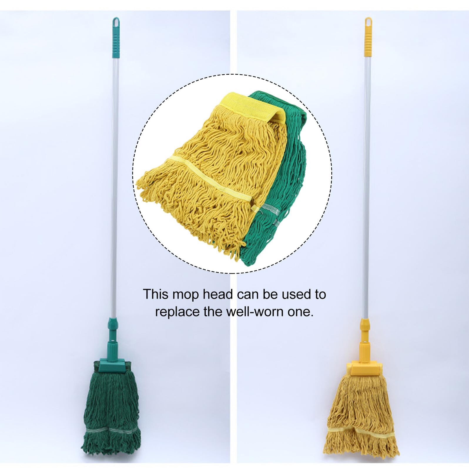 TOYANDONA Trapeador Práctico Limpieza de 2 Cabezal de Algodón de Piezas Accesorio Recambio Rápida y Lavable para Mopas de Suelo Hogar