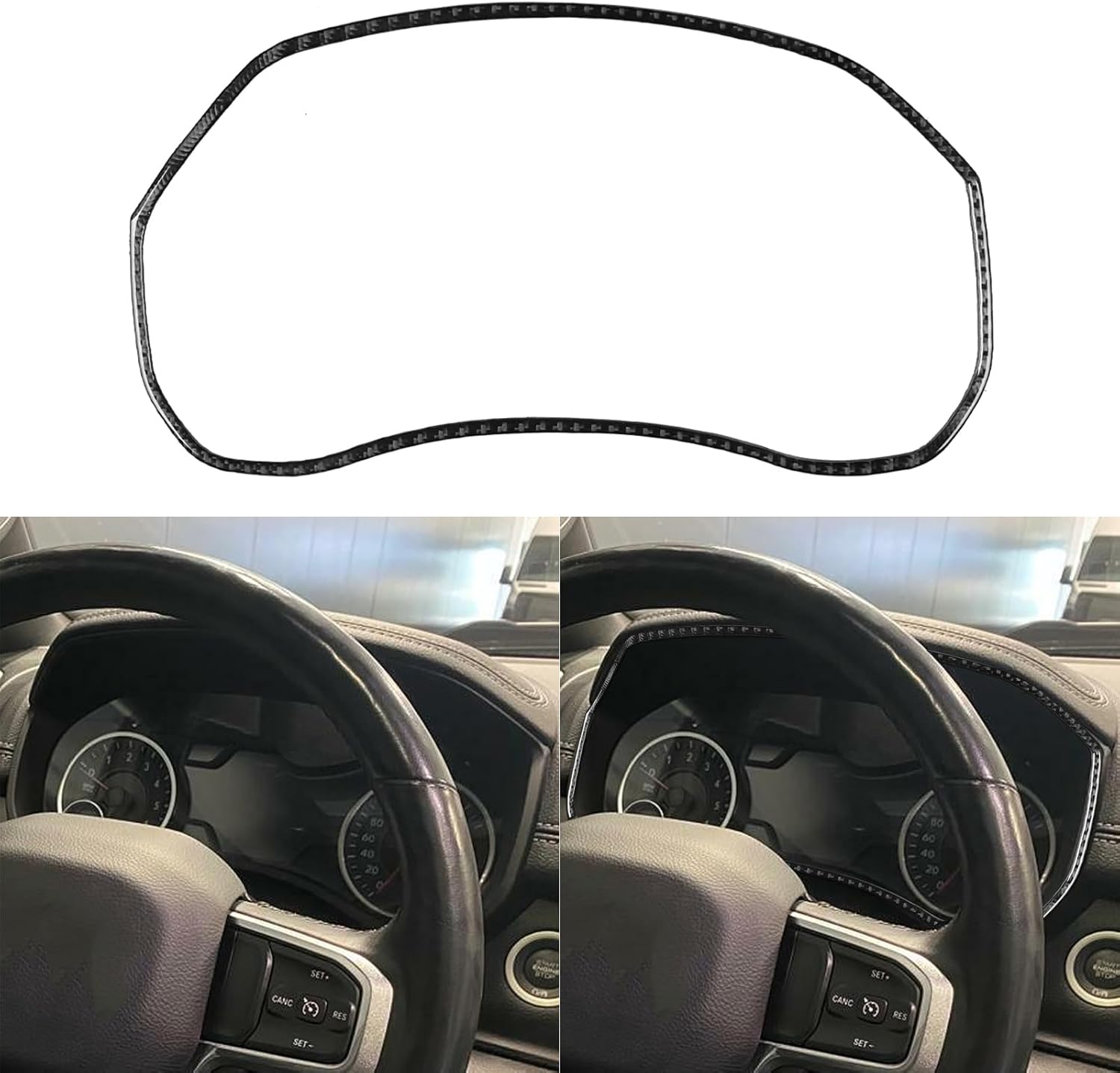 NVCNX Real Premium Carbon Fiber Compatible with Dodge RAM 1500/2500/3500 2019 2020 2021 2022 2023 2024 Window Switch Panel Cover Interior Trim Accessories Sticker Decal Black - for Crew/Quad Cab