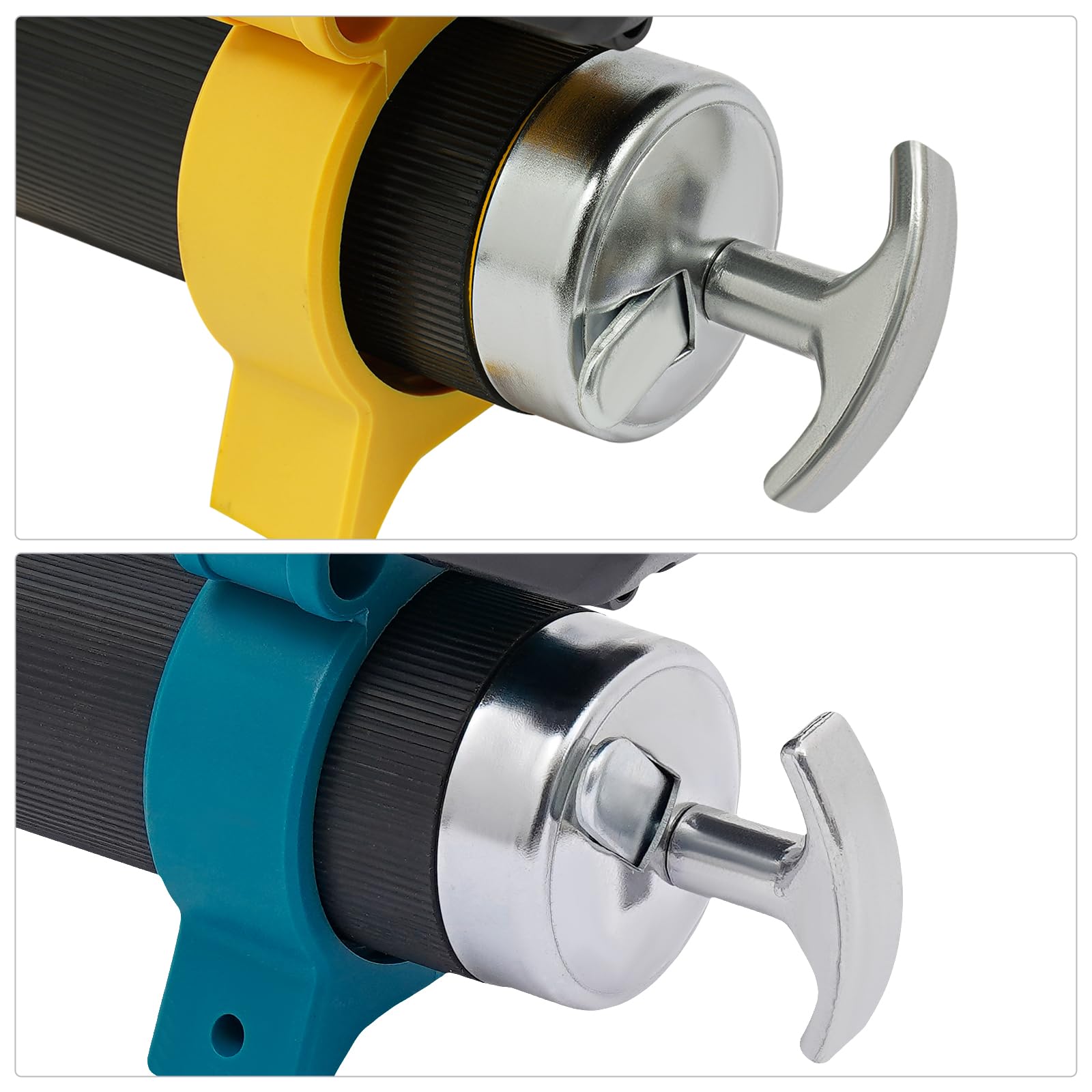 Pressa per grasso a batteria, super efficiente, con 2 batterie e caricabatterie, motore senza spazzole e lampada a LED (giallo)
