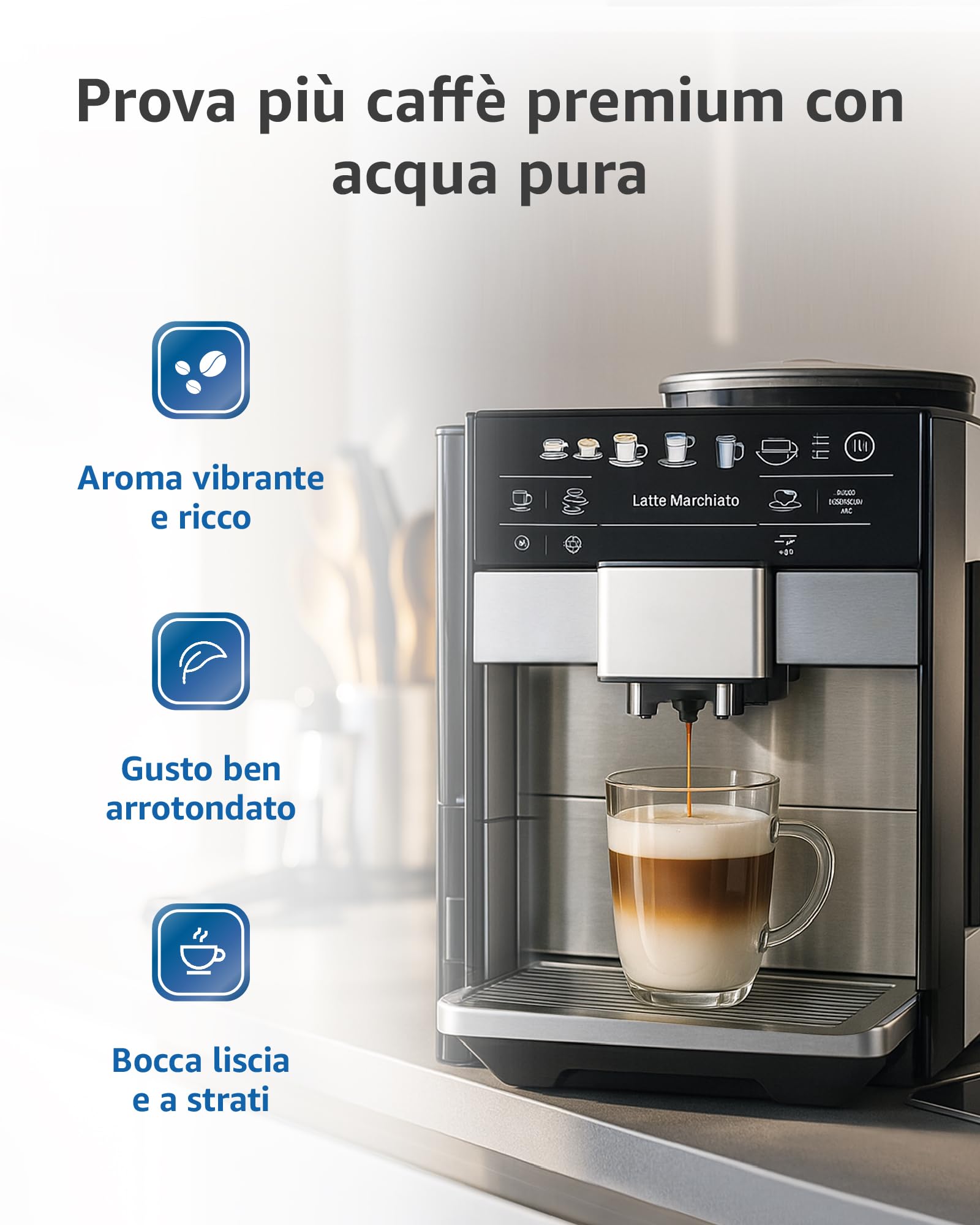 Maxblue Filtro acqua di ricambio compatibile con Philips AquaClean CA6903/10 CA6903/22 CA6903, riduce il contenuto di calcare in acqua, certificato TÜV SÜD, riduce PFAS, PFOA/PFOS (4)