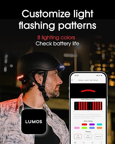 Miniatura 4 de Lumos Nyxel - Casco inteligente para bicicleta, luces LED delanteras y traseras personalizables con señales de giro, visibilidad de 360, control por