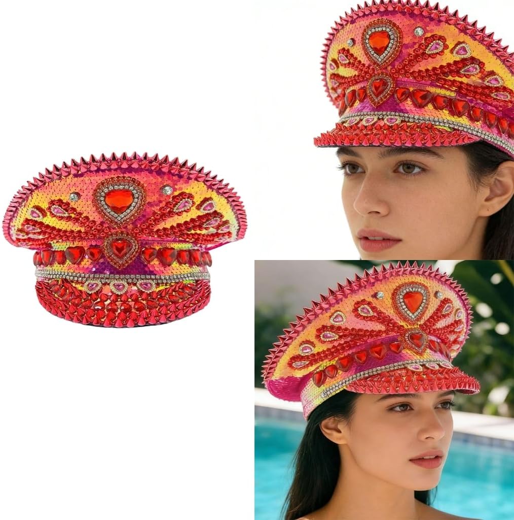 Stylish Heart Rhinestones Embellished Bucket Hat for Elegant Occasion Comfortable Polyester Fabric Ideal for Wear