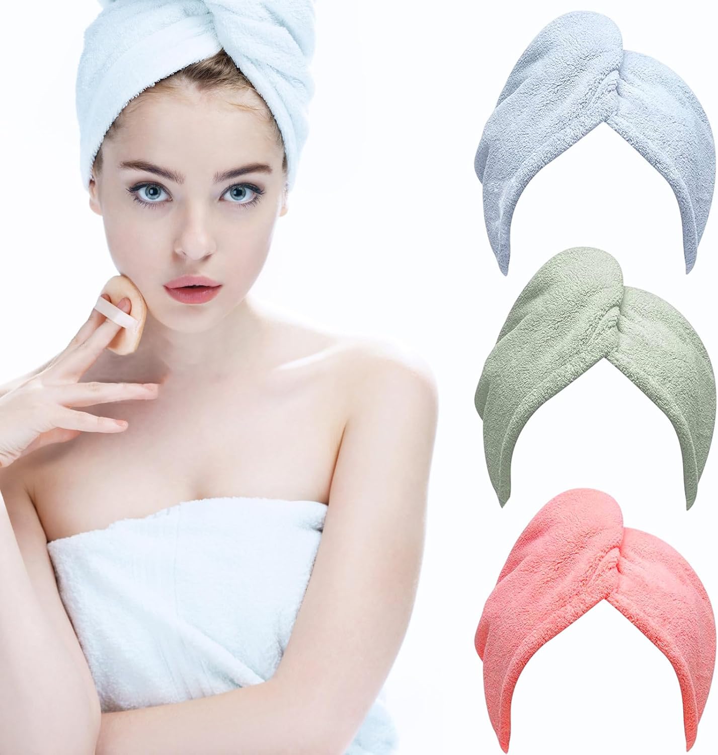 Hair Drying Towel Microfiber Hair Turban Wrap YAWALL Absorbent Twist