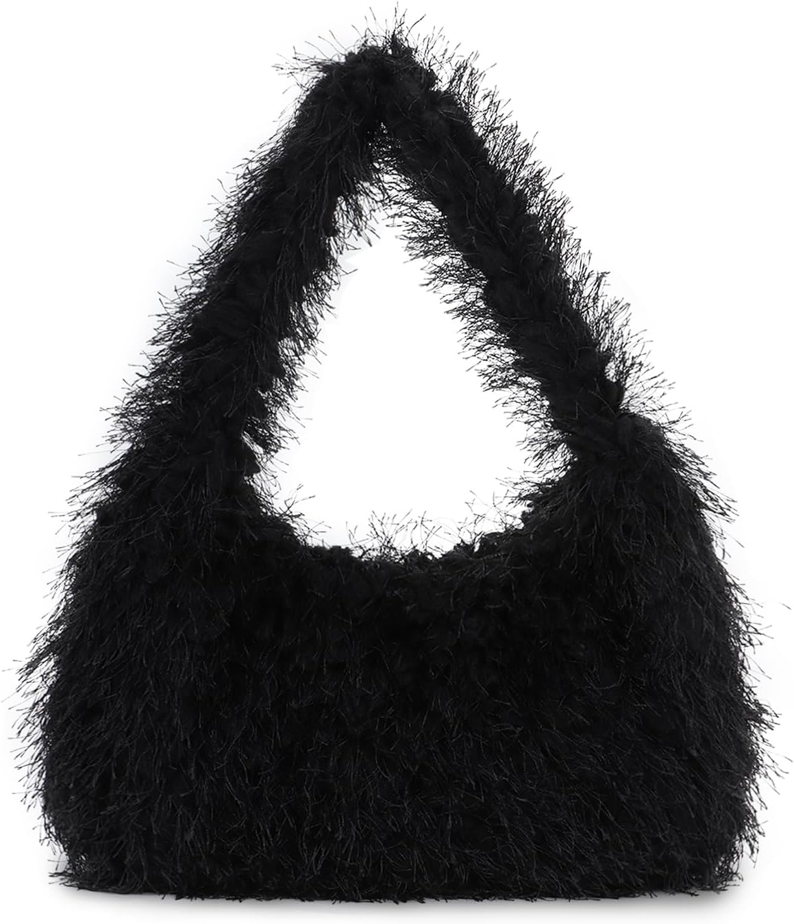 Emprier Faux Fur Fluffy Hobo Bags for Women Fuzzy Tote Trendy Cute Plush Purse Furry Handbag