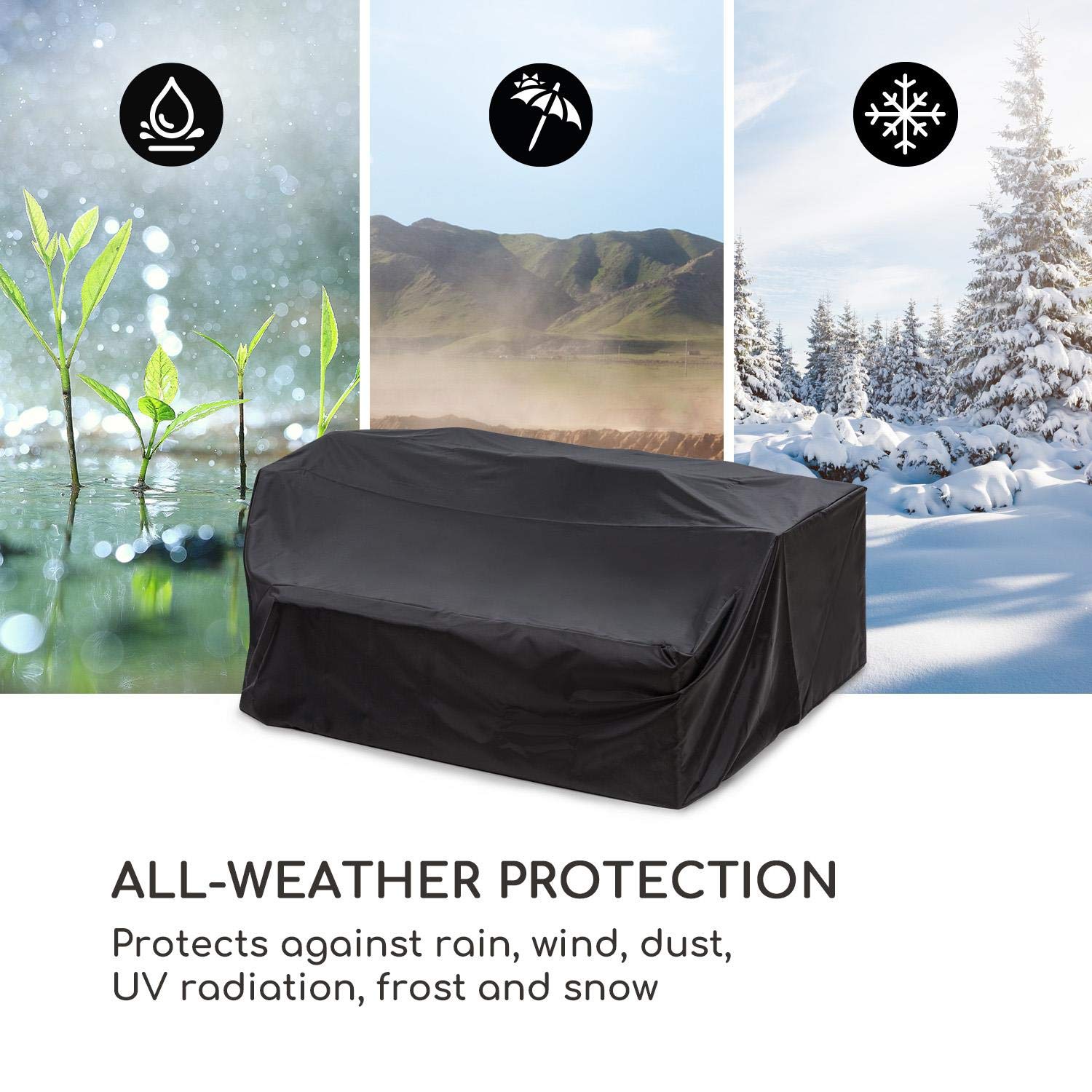 blumfeldt Theia Raincover Pokrowiec Osłona przeciwdeszczowa - Materiał: 100% poliester, Ochrona całoroczna: wodoodporny, ochrona UV, przed śniegiem i mrozem, zmywalny, Akcesorium, czarny