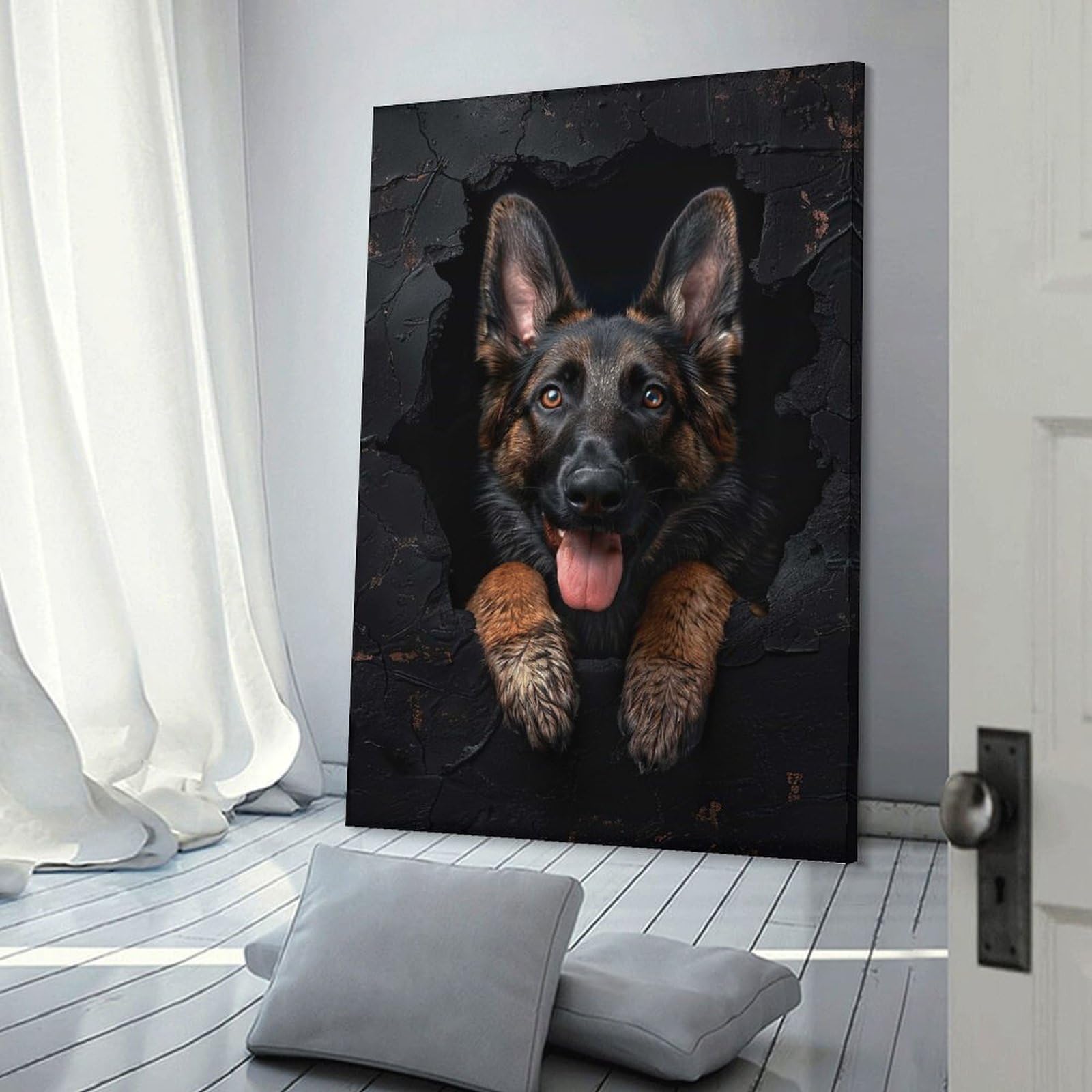Junmoney Dutch Shepherd Wall Picture Print, 24x36inch(60x90cm), for Feature Walls in Flats Or Modern Rooms, Decorative Artwork with Flexible Styling
